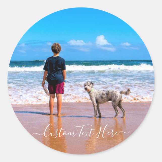 Sticker photo et texte personnalisé Votre concepti (Devant)