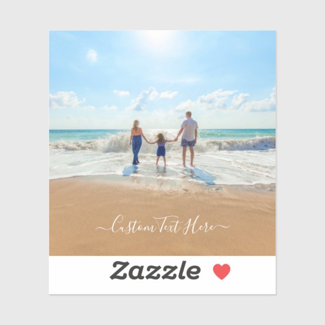 Sticker photo et texte personnalisé Votre propre d (Feuille)