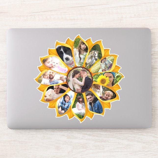 Sticker Photo Family Collage Sunflower 13 Pictures Easy (Ordinateur)