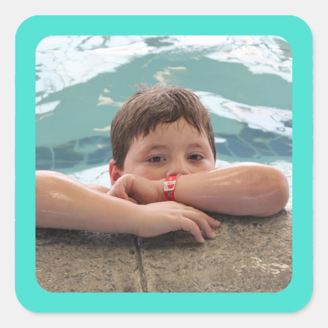 Sticker photo frontière turquoise (Devant)