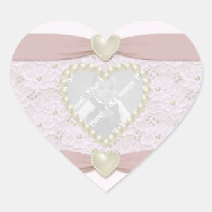 Sticker photo Pastel Pink Lace Pearl pour bébé
