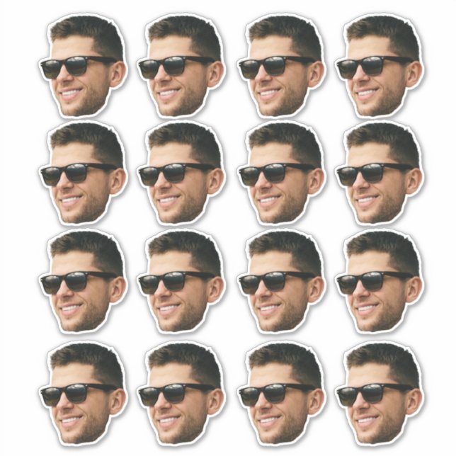 Sticker Photo personnalisée Face 16 Photos (Devant)