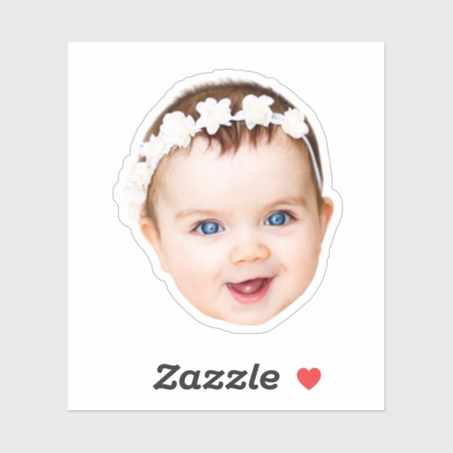 Sticker Photo personnalisée moderne Bébé enfants visage Ca (Feuille)
