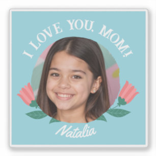 Sticker Photo personnalisée Nom Fête des mères Je t'aime