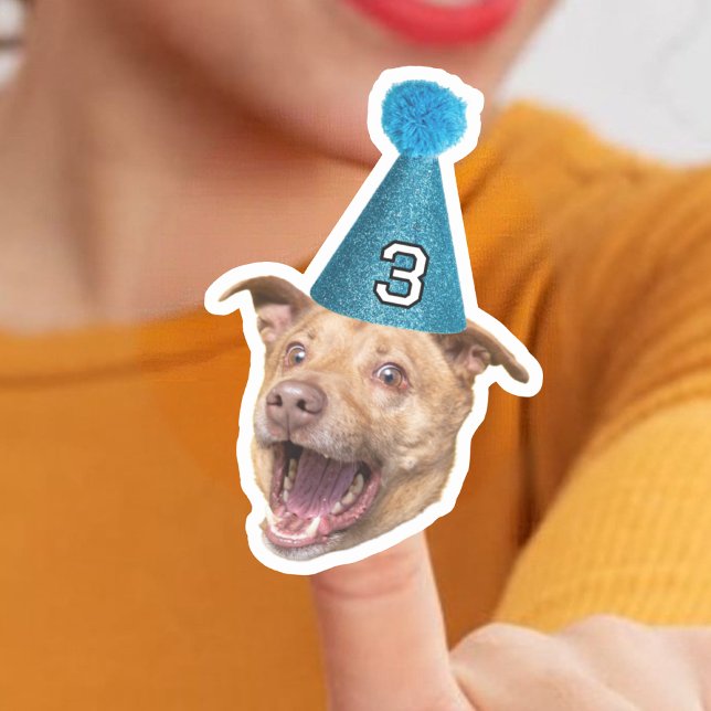 Sticker Photo Personnalisée Visage De Chien Avec Casquette (Créateur téléchargé)