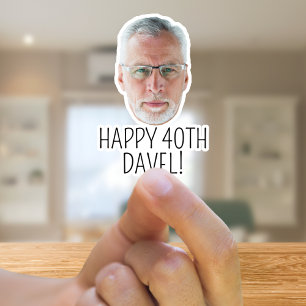 Sticker Photo personnalisée Visage Texte Logo Anniversaire