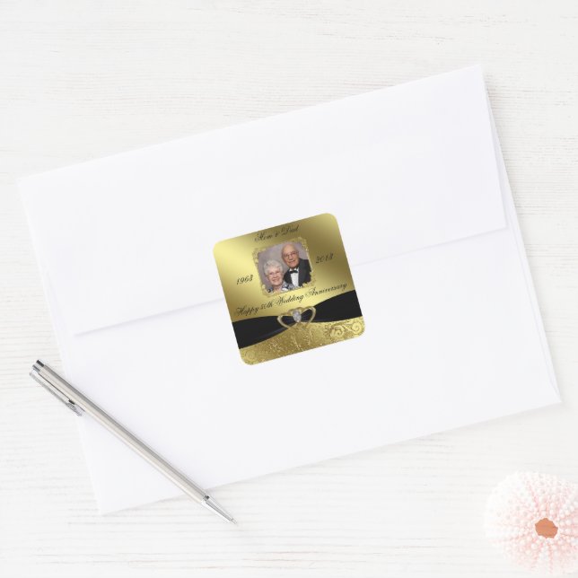 Sticker photo pour l'anniversaire du Mariage d'or (Enveloppe)