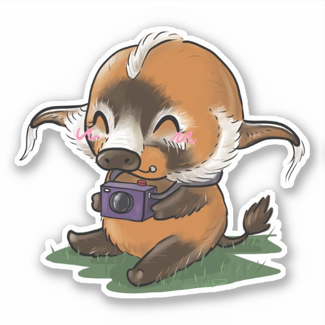 Sticker Photographe du porc de Red River (Devant)