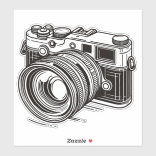 Sticker Photographe Photographe Appareil photo reflex noir