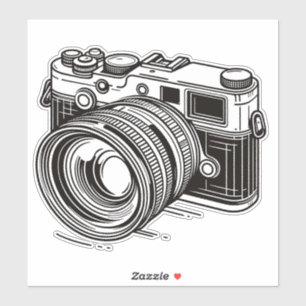 Sticker Photographie Photographe Appareil photo reflex num