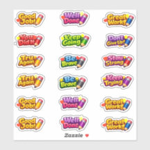 Phrases de mentalité de croissance Kawaii & crayon