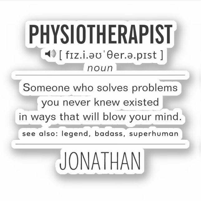 Sticker Physiothérapeute personnalisée drôle (Devant)