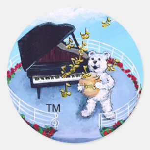 Sticker Piano Bears