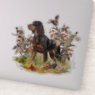 Sticker Picardy Spaniel, chasse aux oiseaux