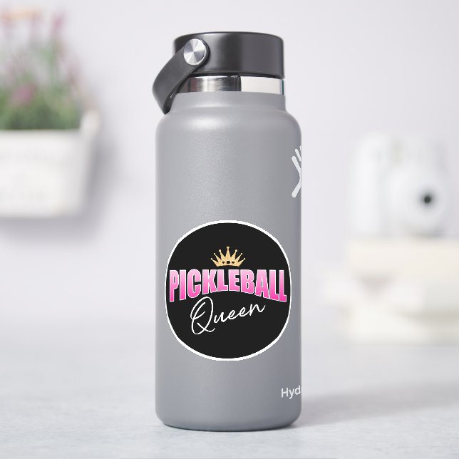 Sticker Pickball Queen Rose White et Gold Crown (HydroFlask)