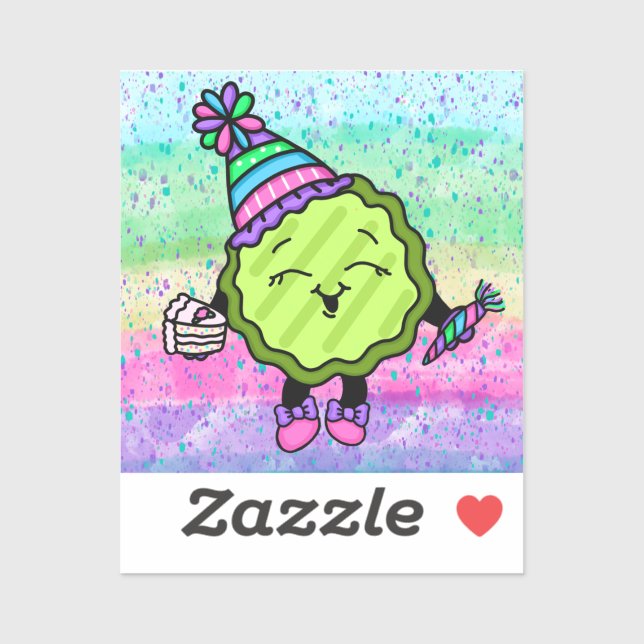 Sticker Pickle d'anniversaire | Casquette d'anniversaire r (Feuille)