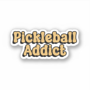 Sticker Pickleball Addict Yellow Retro Typographie
