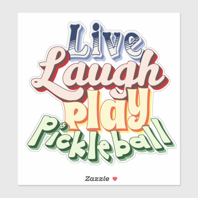 Sticker Pickleball Cadeau Live Lauder Jouer Pickle Ball (Feuille)