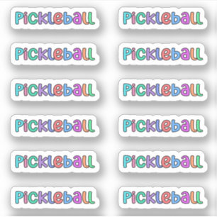 Sticker Pickleball en feuille d'autocollants colorés/pack
