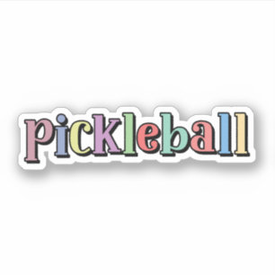 Sticker Pickleball en Multicolor Colorée Typographie rétro