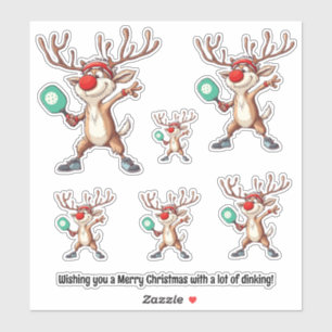 Sticker Pickleball 🎄 Joyeux Noël, texte personnalisé