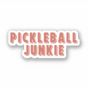 Sticker Pickleball Junkie Retro Typographie