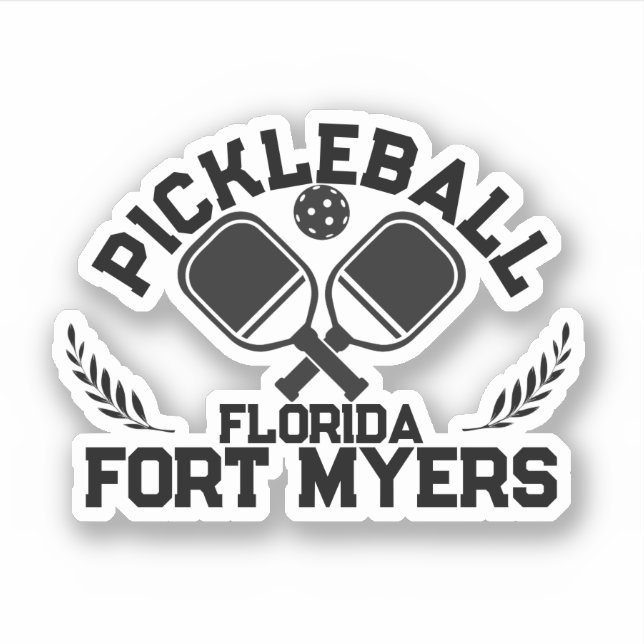 Sticker Pickleball Paddle Ball Fort Myers Floride Custom (Devant)