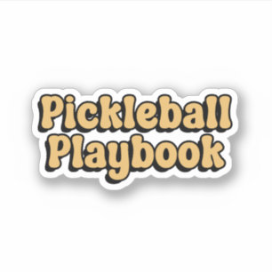 Sticker Pickleball Playbook Yellow Retro Typographie