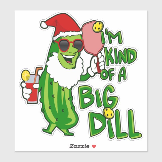 Sticker Pickleball Santa Big Dill (Feuille)