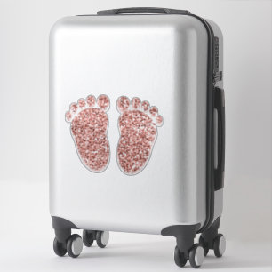 Sticker Pieds de bébé de rose de coeur de réflexothéra