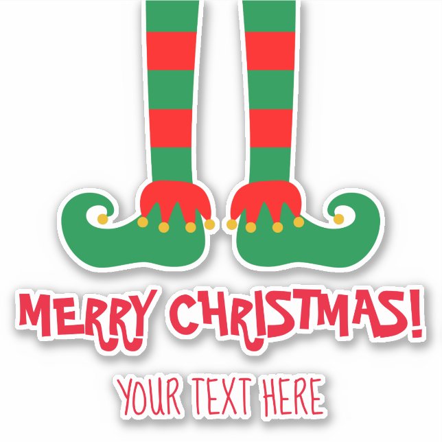 Sticker Pieds-elfes amusant sur mesure Noël baiser vinyle  (Devant)