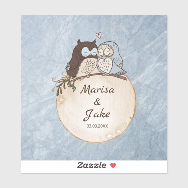 Sticker Pierre De Marbre Et Chouette (Feuille)