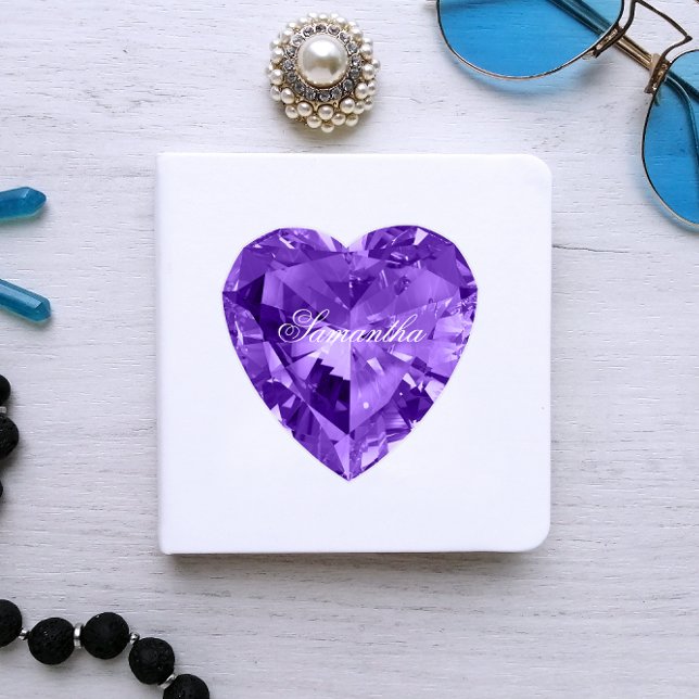 Sticker Pierre précieuse violette en Améthyste Fausse Bril (Personalized Purple Gemstone Sticker)