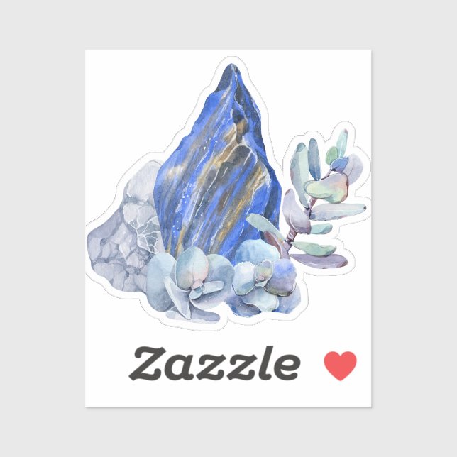 Sticker Pierres bleues mystiques (Feuille)