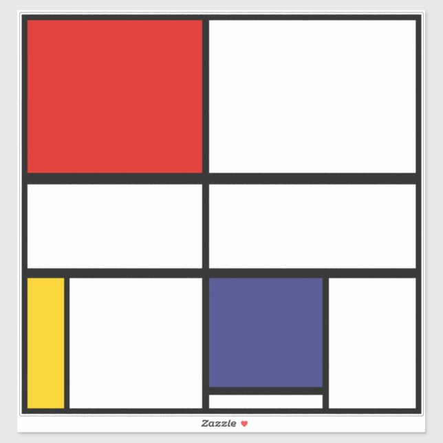 Sticker Piet Mondrian, Composition C (Feuille)