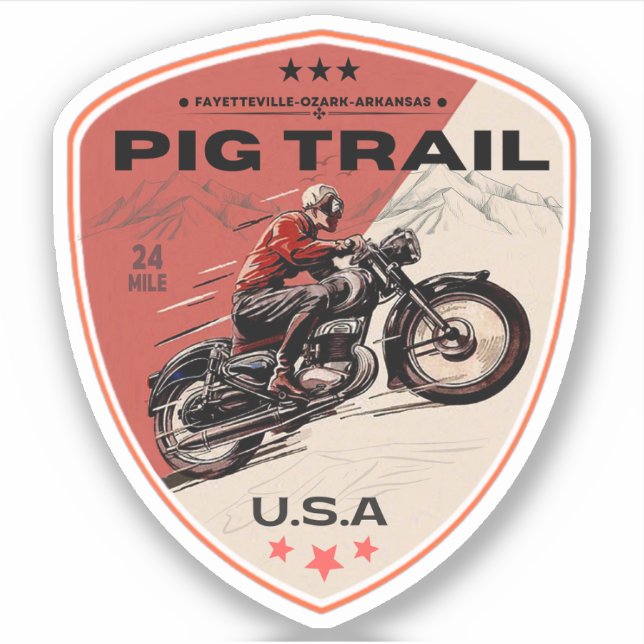 Sticker Pig Trail Pittoresque Byway arkansas moto ride (Devant)