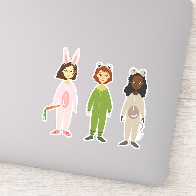 Sticker Pijama de fête fille mignonne (Détail)