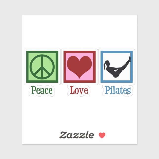 Sticker Pilates Peace Love (Feuille)