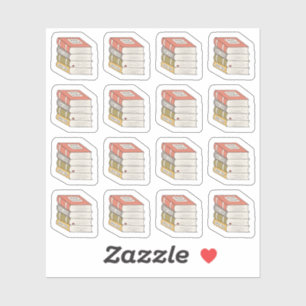 Sticker Pile de livres pour bibliothéque de bibliophile Co