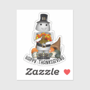 Sticker Pilgrim Robot et Turquie Thanksgiving