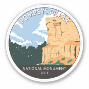 Sticker Pilier Pompeys Monument National Montana Vintage