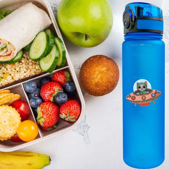 Sticker Pilote de chat et vaisseau spatial UFO, Espace ext (Créateur téléchargé)