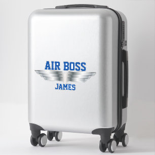 Sticker Pilote en chef Air Boss Argent Pilote Ailes