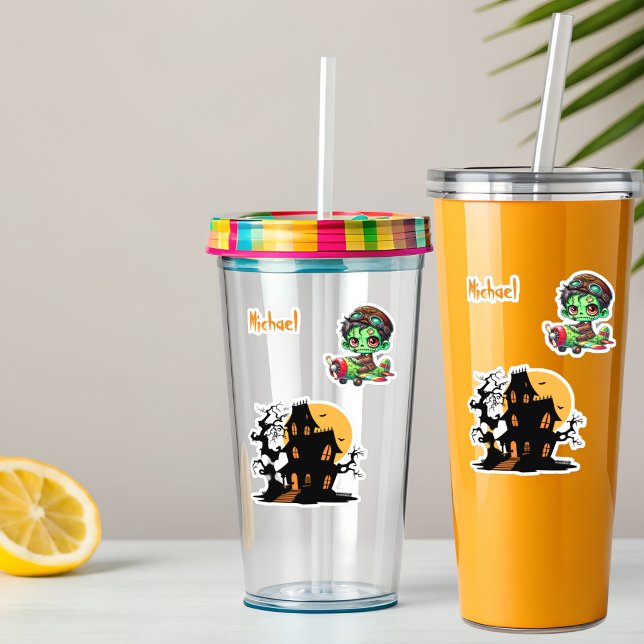 Sticker Pilote Zombie avion volant Maison drôle Halloween (Créateur téléchargé)