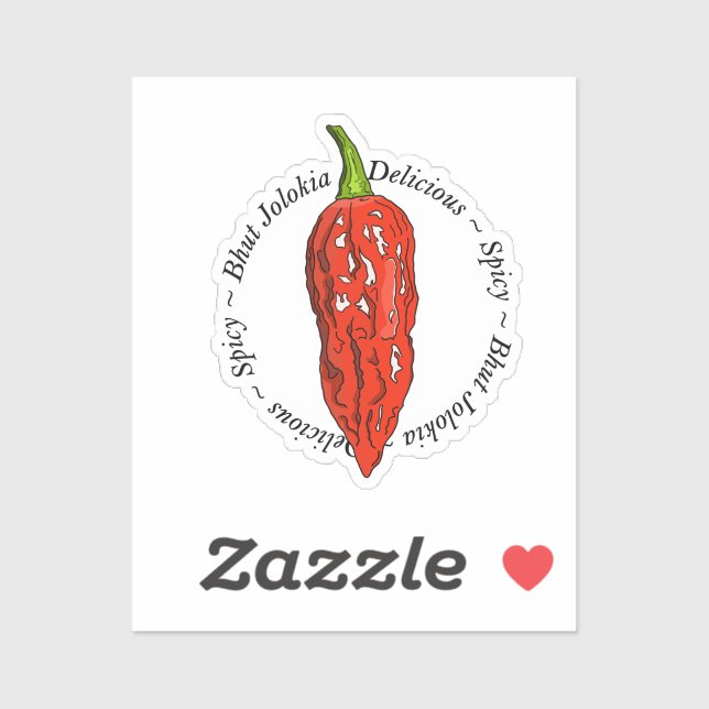 Sticker Piments Bhut Jolokia (Feuille)