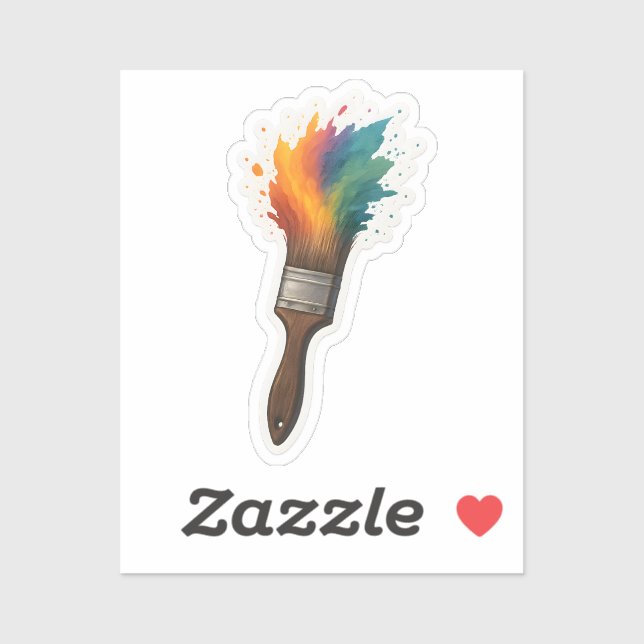 Sticker Pinceau de couleur (Feuille)