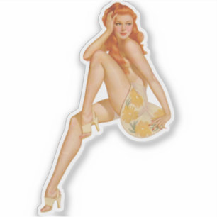 Sticker Pinceau de gingembre vintage