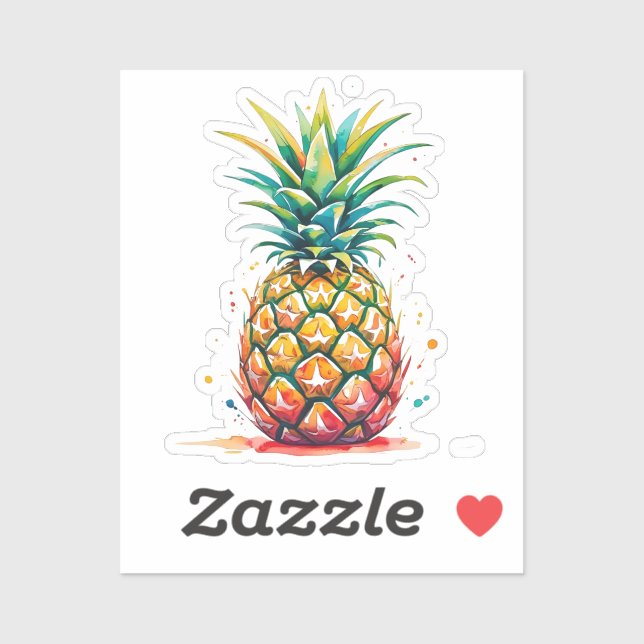 Sticker Pineapple Watercolor  (Feuille)