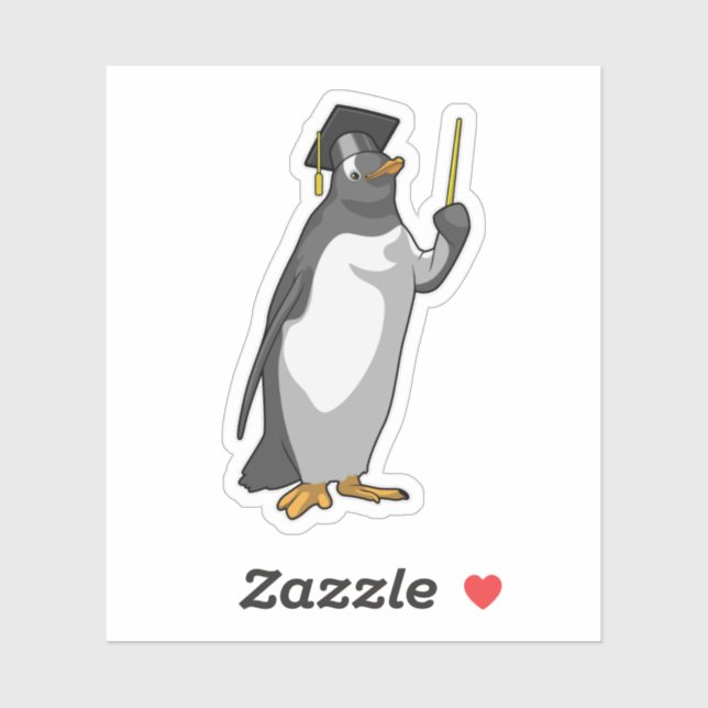 Sticker Pingouin as Teacher with Pointer (Feuille)