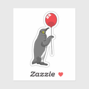 Sticker Pingouin avec ballon
